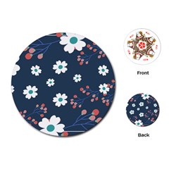 Floral Digital Background Playing Cards Single Design (round)