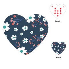 Floral Digital Background Playing Cards Single Design (heart) by Ravend