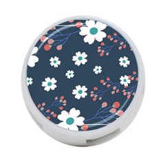 Floral Digital Background 4-port Usb Hub (one Side) by Ravend