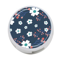 Floral Digital Background 4-port Usb Hub (two Sides) by Ravend