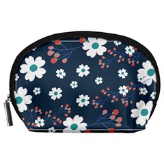 Floral Digital Background Accessory Pouch (large) by Ravend