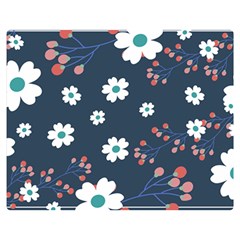 Floral Digital Background Premium Plush Fleece Blanket (medium) by Ravend