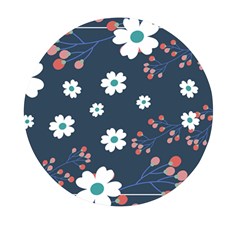 Floral Digital Background Mini Round Pill Box by Ravend