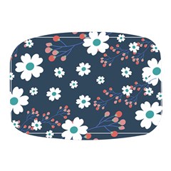 Floral Digital Background Mini Square Pill Box by Ravend