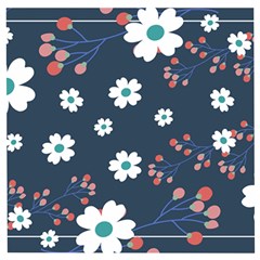 Floral Digital Background Wooden Puzzle Square by Ravend