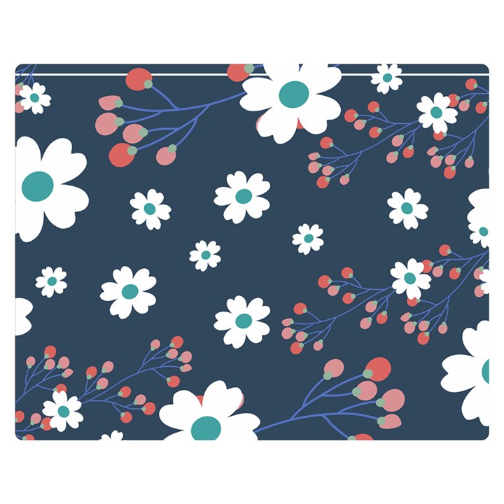 Floral Digital Background One Side Premium Plush Fleece Blanket (Medium)