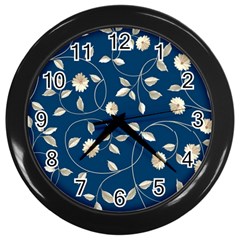 Flora Flower Flowers Nature Abstract Wallpaper Design Wall Clock (black) by Ravend