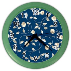 Flora Flower Flowers Nature Abstract Wallpaper Design Color Wall Clock by Ravend