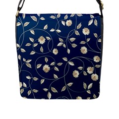 Flora Flower Flowers Nature Abstract Wallpaper Design Flap Closure Messenger Bag (l) by Ravend