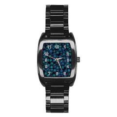 Background Abstract Textile Design Stainless Steel Barrel Watch by Ravend