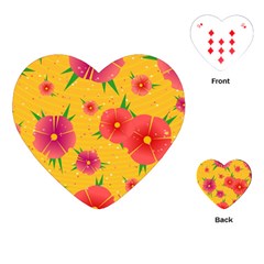 Background Flowers Floral Pattern Playing Cards Single Design (heart)