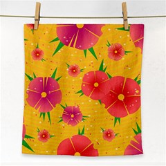 Background Flowers Floral Pattern Face Towel by Ravend