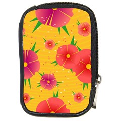 Background Flowers Floral Pattern Compact Camera Leather Case by Ravend