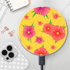 Background Flowers Floral Pattern Wireless Fast Charger(white) by Ravend