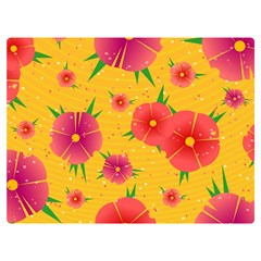 Background Flowers Floral Pattern One Side Premium Plush Fleece Blanket (extra Small)