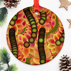 Abstract Background Digital Green Ornament (round) by Ravend