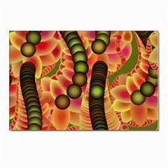 Abstract Background Digital Green Postcards 5  X 7  (pkg Of 10)