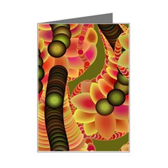 Abstract Background Digital Green Mini Greeting Card