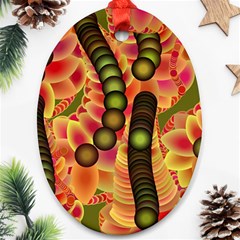 Abstract Background Digital Green Oval Ornament (two Sides) by Ravend