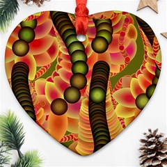 Abstract Background Digital Green Heart Ornament (two Sides) by Ravend