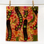 Abstract Background Digital Green Face Towel Front