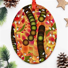 Abstract Background Digital Green Ornament (oval Filigree) by Ravend