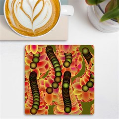 Abstract Background Digital Green Uv Print Square Tile Coaster  by Ravend