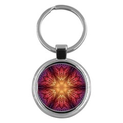 Fractal Abstract Artistic Key Chain (round) by Ravend