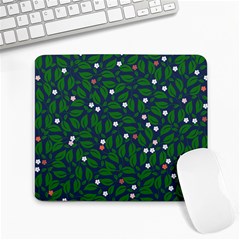 Leaves Flowers Green Background Nature Large Mousepad by Ravend