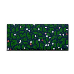 Leaves Flowers Green Background Nature Hand Towel by Ravend