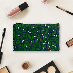 Leaves Flowers Green Background Nature Cosmetic Bag (small) by Ravend