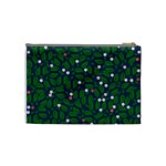 Leaves Flowers Green Background Nature Cosmetic Bag (Medium) Back