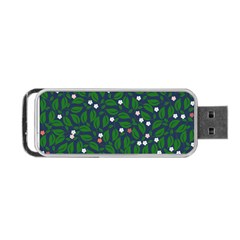 Leaves Flowers Green Background Nature Portable Usb Flash (one Side) by Ravend