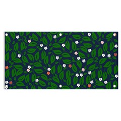 Leaves Flowers Green Background Nature Banner And Sign 4  X 2 