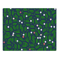 Leaves Flowers Green Background Nature One Side Premium Plush Fleece Blanket (large) by Ravend