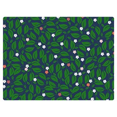 Leaves Flowers Green Background Nature Premium Plush Fleece Blanket (extra Small)