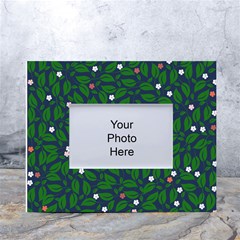 Leaves Flowers Green Background Nature White Tabletop Photo Frame 4 x6  by Ravend