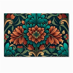 Flower Pattern Modern Floral Postcard 4 x 6  (pkg Of 10) by Ravend