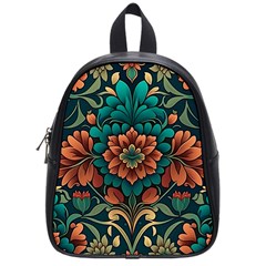 Flower Pattern Modern Floral School Bag (small) by Ravend