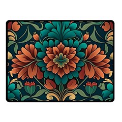 Flower Pattern Modern Floral One Side Fleece Blanket (small) by Ravend