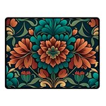 Flower Pattern Modern Floral One Side Fleece Blanket (Small) 50 x40  Blanket Front