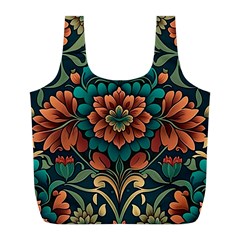 Flower Pattern Modern Floral Full Print Recycle Bag (l) by Ravend