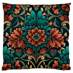 Flower Pattern Modern Floral Standard Premium Plush Fleece Cushion Case (one Side) by Ravend