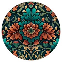 Flower Pattern Modern Floral Round Trivet by Ravend