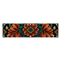 Flower Pattern Modern Floral Banner And Sign 4  X 1  by Ravend