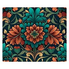 Flower Pattern Modern Floral One Side Premium Plush Fleece Blanket (small)