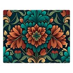 Flower Pattern Modern Floral One Side Premium Plush Fleece Blanket (Large) 80 x60  Blanket Front