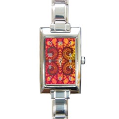 Abstract Art Pattern Fractal Design Rectangle Italian Charm Watch by Ravend