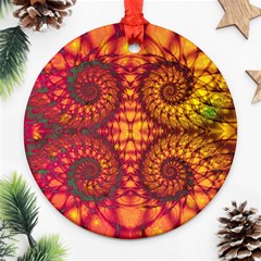 Abstract Art Pattern Fractal Design Ornament (round) by Ravend