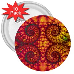 Abstract Art Pattern Fractal Design 3  Buttons (10 Pack)  by Ravend